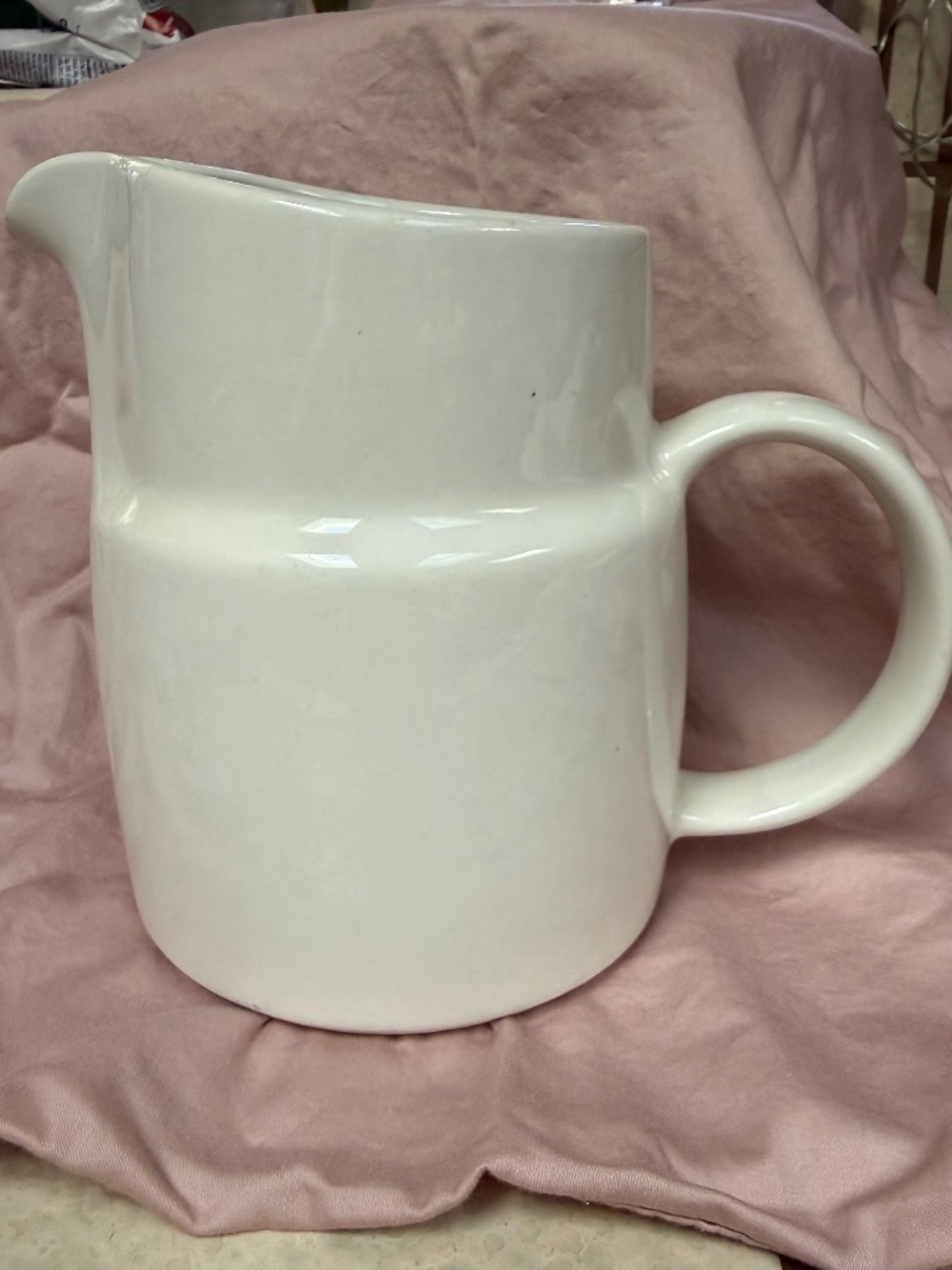 White Ceramic Pitcher | Modern Farmhouse Kitchen Decor